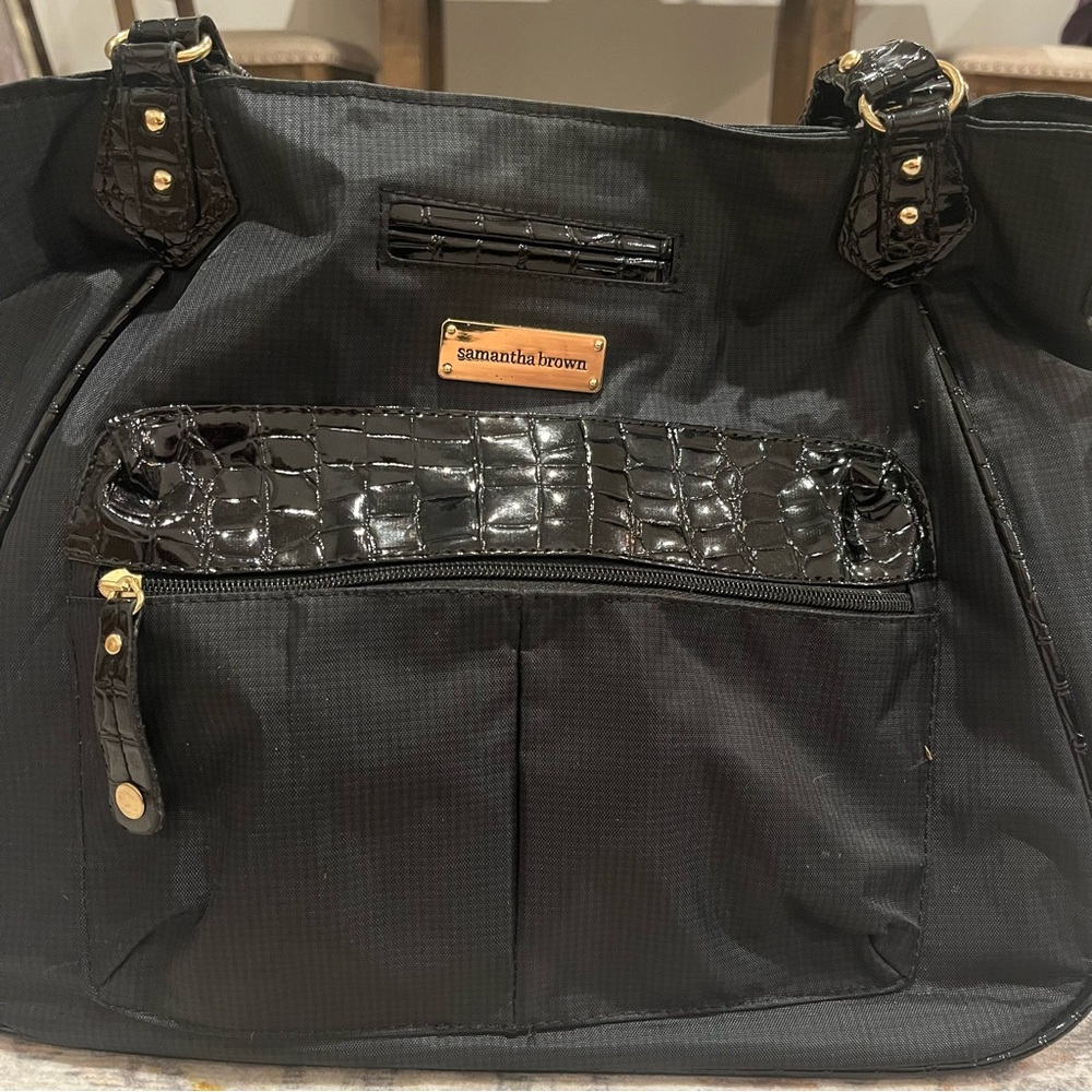 Sleek Black Tote Bag by Samantha Brown